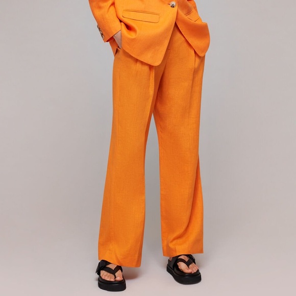 Ralph Lauren Mango Orange Linen Straight Leg Trousers sz: 4 NWT